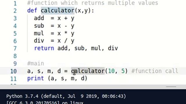 Learn Python Programming 19 - Functions and Returning Multiple Values смотреть онлайн