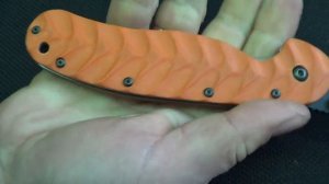 Накладки на нож RAT 1 из G-10 оранжевого  (насечки Ёлочка)