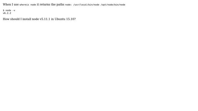 Ubuntu: How to go back to node version 5 from node version 6? смотреть онлайн