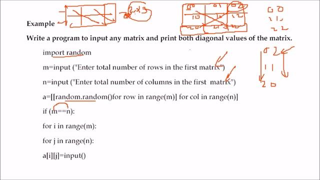 PRINT OR DISPLAY BOTH DIAGONALS OF MATRIX USING LISTS IN PYTHON LANGUAGE смотреть онлайн