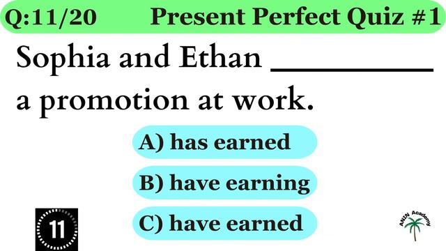Present Perfect Tense Quiz # 1 | Only Affirmative sentences | Grammar Quiz смотреть онлайн