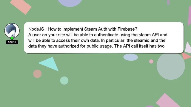 NodeJS : How to implement Steam Auth with Firebase? смотреть онлайн