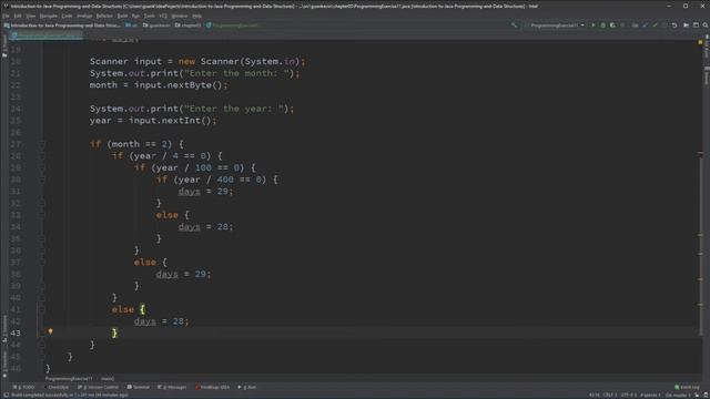 Intro to Java Chapter 03 Exercise 11 - Find the number of days in a month смотреть онлайн