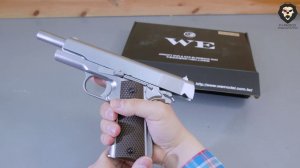 Страйкбольный пистолет WE WE-E006A (Green Gas, Colt M1911A1) видео обзор 4k