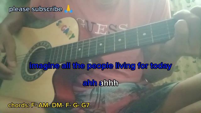 Imagine by JOHN LENNON guitar chords with lyrics смотреть онлайн