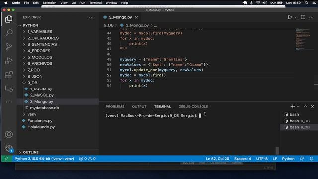 DB: 4 MongoDB Update/Delete con Python 3 - [CURSO DE PYTHON 3] смотреть онлайн