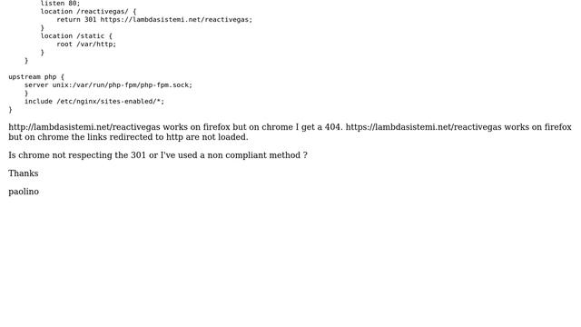 DevOps & SysAdmins: firefox vs chrome behave different 301 redirect смотреть онлайн