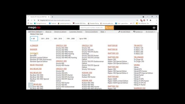 Yamaha Banshee OEM Parts Supplier "MegaZip" смотреть онлайн