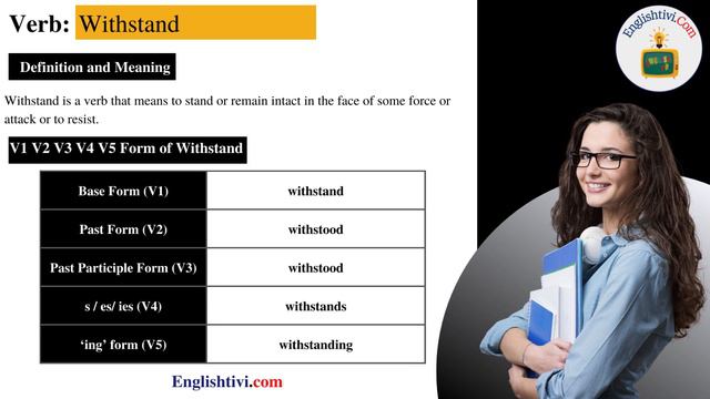 Withstand V1 V2 V3 V4 V5 Base Form, Past Simple, Past Participle Form of withstand | Englishtivi.co смотреть онлайн