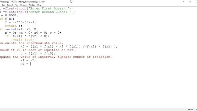How to write a code for Secant Method in python idle | 2023 | смотреть онлайн