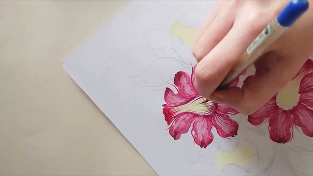 Rhododendron. Draw flowers. Botanical illustration. смотреть онлайн