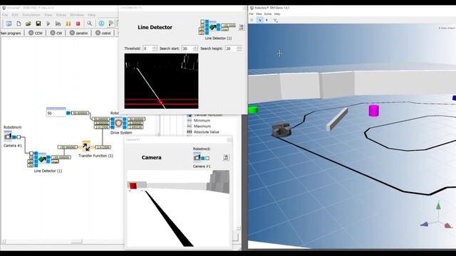 RobotinoSIM: Line Detection/Движение по линии