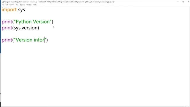 Python program to get the Python version you are using.-import sys смотреть онлайн