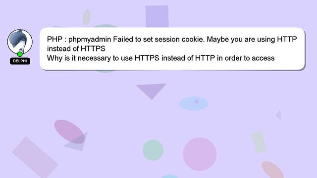 PHP : phpmyadmin Failed to set session cookie. Maybe you are using HTTP instead of HTTPS смотреть онлайн