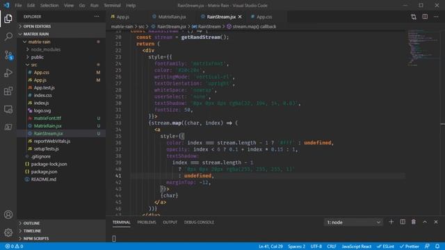 JavaScript/React.js Tutorial: Matrix Rain ?? (Code With Me) смотреть онлайн
