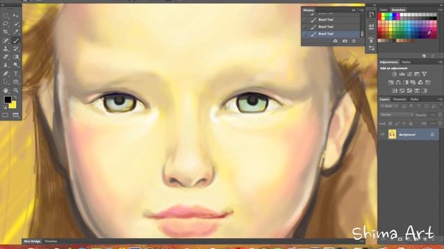 The Girl part 1, Рисование Портрета Speed Photoshop painting смотреть онлайн