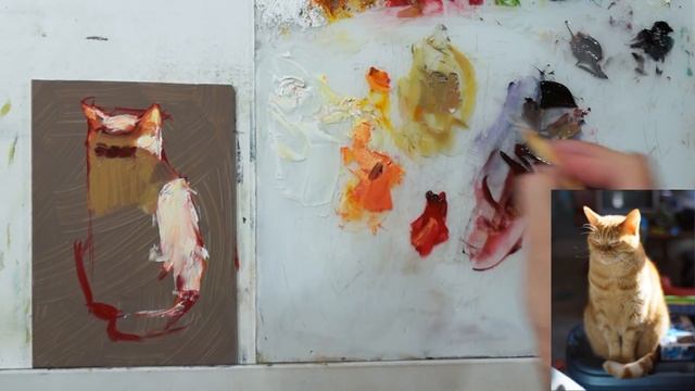 Painting a Cat - Painting Demo of "Sun Cat" смотреть онлайн