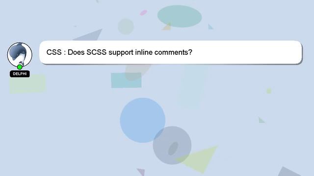 CSS : Does SCSS support inline comments? смотреть онлайн
