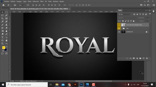 Como Hacer Efecto De Letras Plateadas En Photoshop