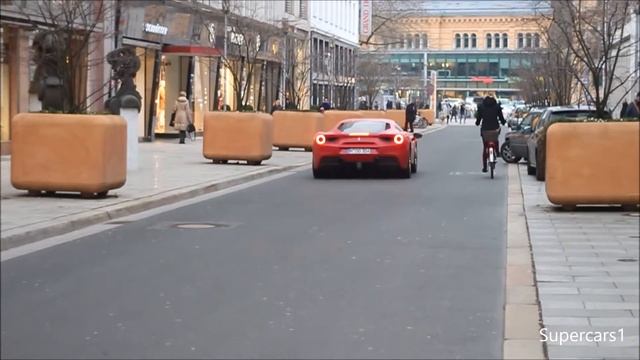 new Ferrari 488 GTB - Startup, rev and acceleration sound! смотреть онлайн