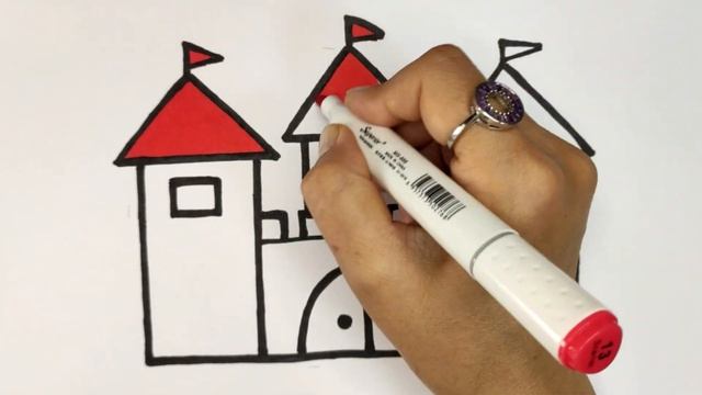 Bolalar uchun qal'a rasmini chizish / Рисуем замок для детей / Draw a castle for kids смотреть онлайн