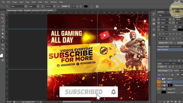 Exclusive YouTube Channel Art Template Download 2022 - Photoshop CS6 - Outsourcing IT Point #design смотреть онлайн