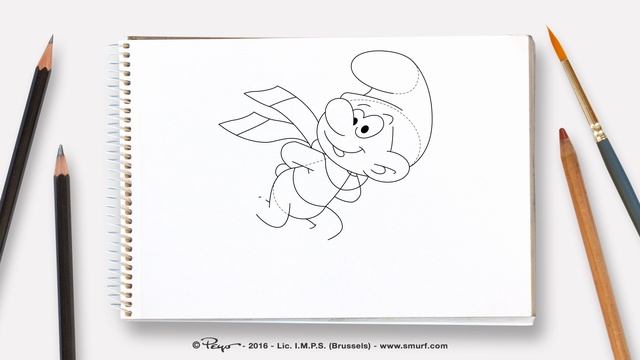 Как рисовать Смурфика-скейтера • Смурфики смотреть онлайн
