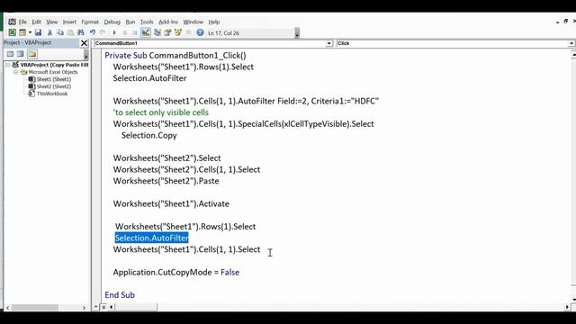 VBA to Copy and Paste Filtered data смотреть онлайн