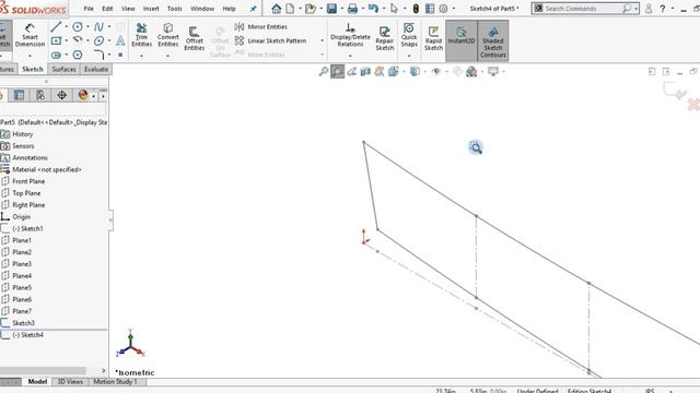 Step1 Design Boat | SolidWorks Tutorial. смотреть онлайн