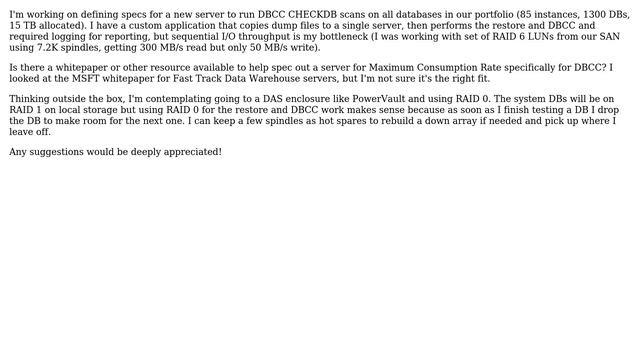 Where can I find guidelines for building a SQL Server machine specifically for DBCC CHECKDB work? смотреть онлайн