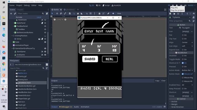 Mobile Size Turn Based RPG Made in Godot | Thanks HeartBeast | Git link description смотреть онлайн