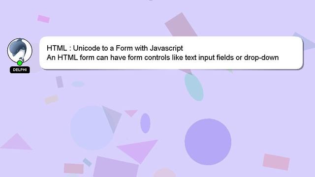 HTML : Unicode to a Form with Javascript смотреть онлайн