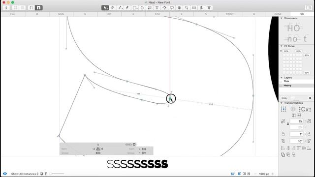 Font design - Glyphs App - Drawing uppercase S with multiple masters for Kinship Sans смотреть онлайн