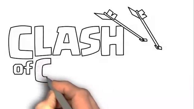 How to draw Clash of Clans logo easy step by step - drawing tutorial смотреть онлайн