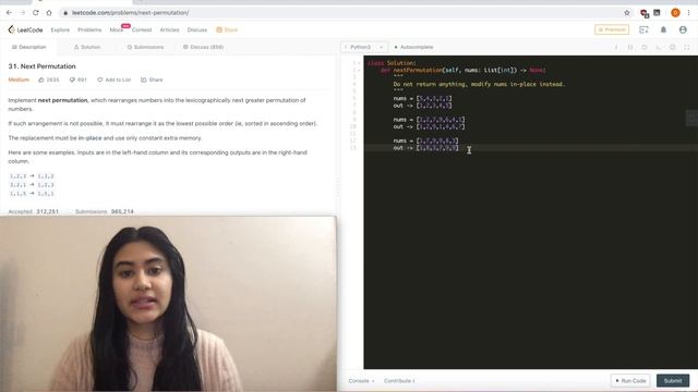 Next Permutation - LeetCode 31 - Python [O(n) time and O(1) Space!] смотреть онлайн