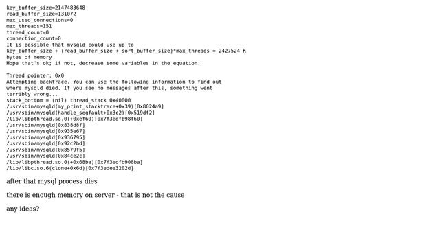 Databases: percona mysql crashing at innodb initialization смотреть онлайн