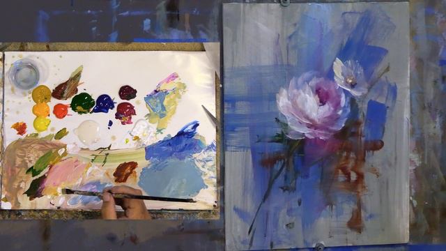 How to Paint Rose in Acrylics Video 2 смотреть онлайн