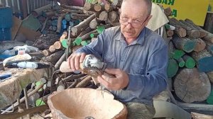 Изготовление чаши из капа(сувеля)лиственницы и берёзы,первая часть.