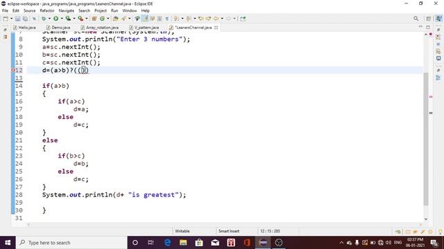 Find greatest among three numbers using ternary operator || java program series смотреть онлайн