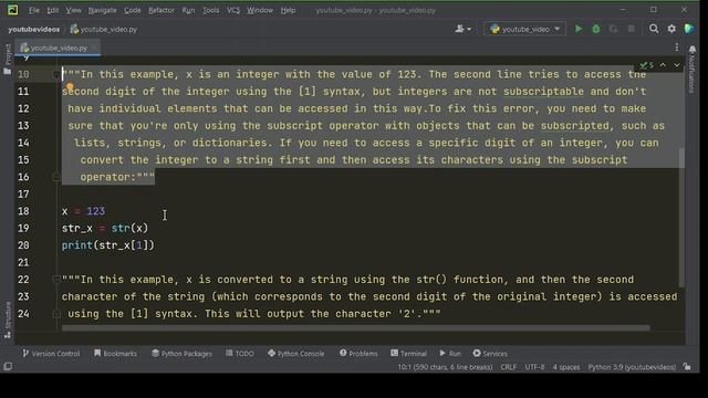 "Debugging TypeError: 'int' object is not subscriptable" смотреть онлайн