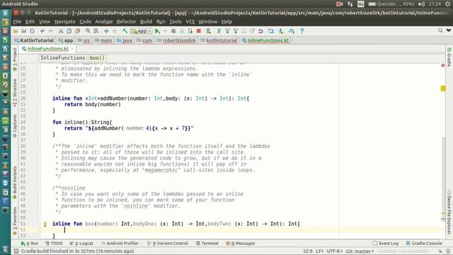 Android Kotlin Tutorial #140 - Inline Functions - noinline смотреть онлайн