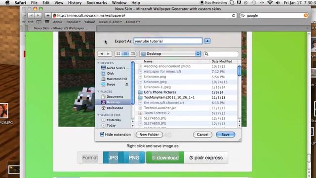 HOW TO: make your minecraft avatar in your own channel art, profile photo, or even desktop!!