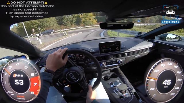AUDI RS5 SPORTBACK | 284km/h TOP SPEED on AUTOBAHN (NO SPEED LIMIT) by AutoTopNL смотреть онлайн