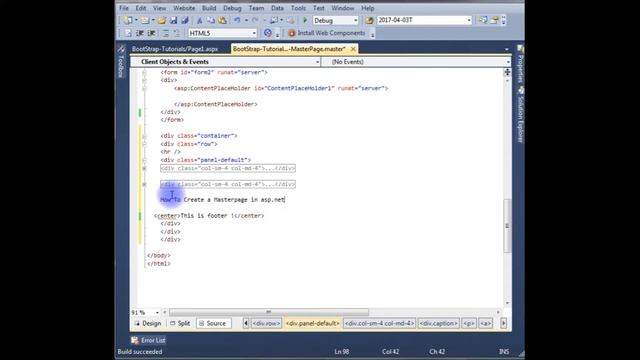 HTML5 - Footer 3 COLUMN Responsive Bootstrap(v3.3.7) For ASP.NET смотреть онлайн