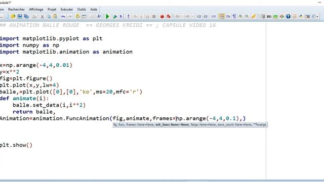 16. Animation balle rouge , PYTHON . ( GeoKre ) смотреть онлайн