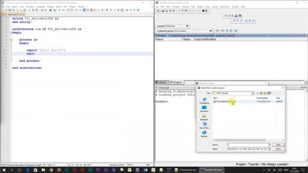 How to create your first VHDL program: Hello World!