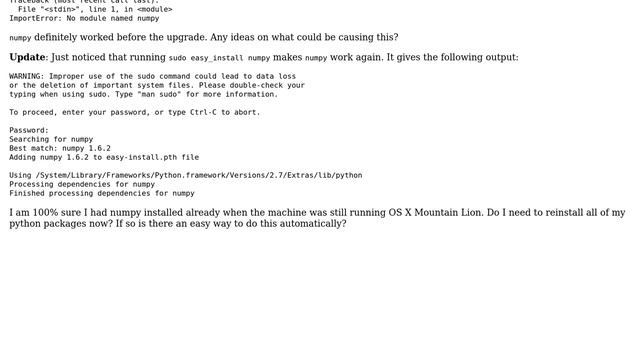 Apple: ipython/python broken after upgrading to OS X Mavericks смотреть онлайн