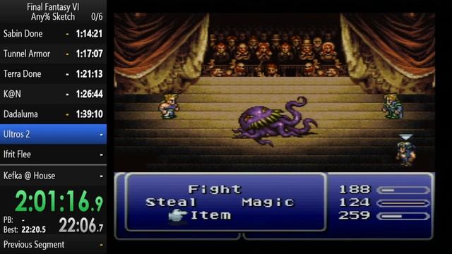 Final Fantasy VI Any% Sketch - 3:39:35 смотреть онлайн