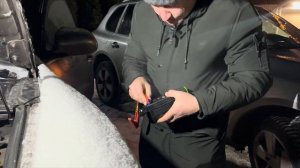 Запуск двигателя Porsche Cayenne в -25 градусов , сел аккумулятор.